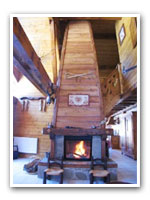 Living Room with large chimney